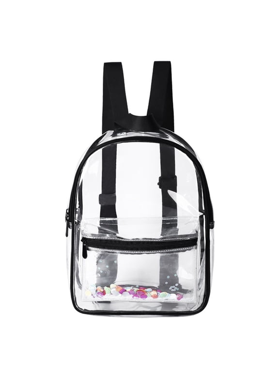 Durable Black PVC Jelly Backpack, Adjustable Straps, Large Capacity, Multi-Use
