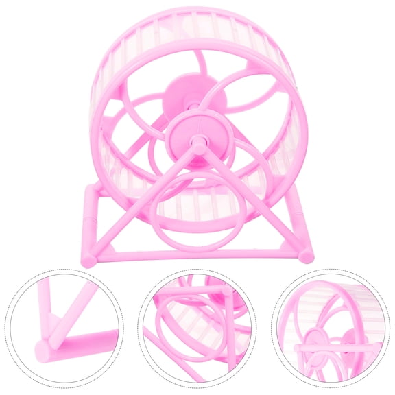WESIEVYA Pet Supply Pink Silent Running Wheel for Hamsters Guinea Pigs and Small Animals
