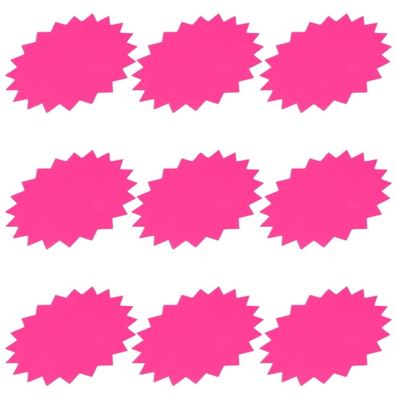 WESIEVYA Pink Fluorescent Explosion Shaped Price Labels for Market and Retail Displays