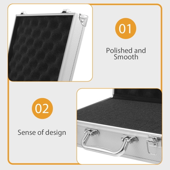WESIEVYA Plated Silver Aluminum Briefcase Portable Toolbox for Secure and Organized Storage Use