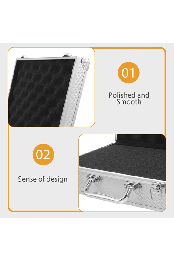 Plated Silver Aluminum Briefcase Portable Toolbox for Secure and Organized Storage Use