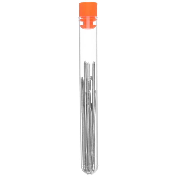 WESIEVYA Plated Silver Big Hole Needle Set for Knitting Hats Hand Sewing with Long Blunt Needles