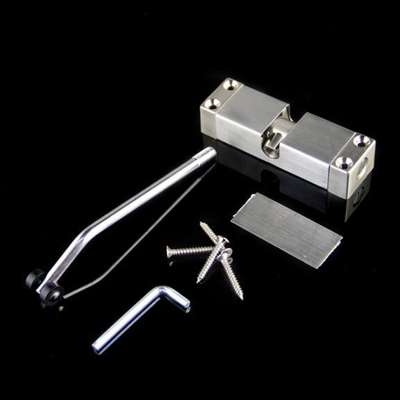 WESIEVYA Plated Silver Stainless Steel Door Closer Automatic Surface Mount for Left Or Right Swing