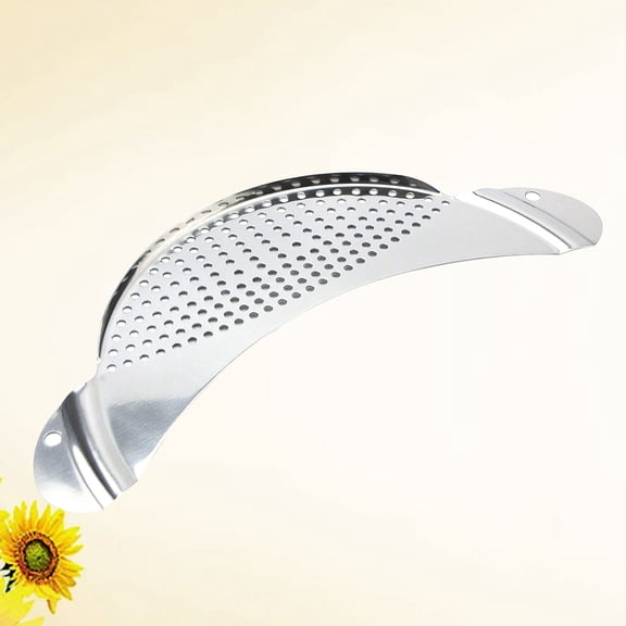WESIEVYA Plated Silver Stainless Steel Pot Drainer with Heavy Duty Lightweight Design and Large Handle Control