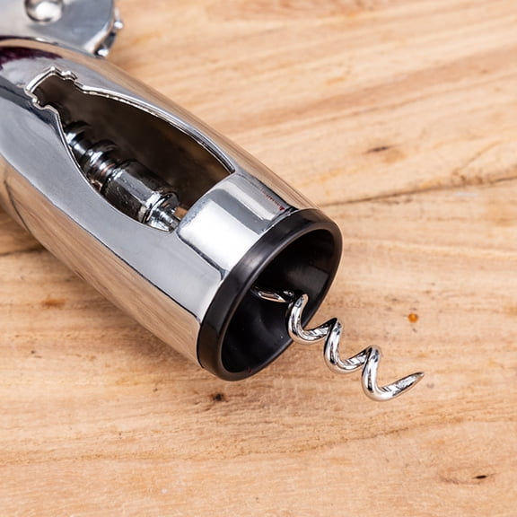 WESIEVYA Plated Silver Zinc Alloy Wine Cork Screw with Wing Design for Wine Bottle and Beer Caps