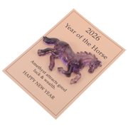 WESIEVYA Mini Figurine with Message Card, Feng Shui Pocket Hug Charm Decor Gift for 2026 Year of Horse