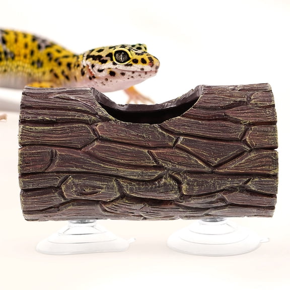 WESIEVYA Reptile Suction Cup Hide Tree Trunk Design for Gecko and Lizard Habitat