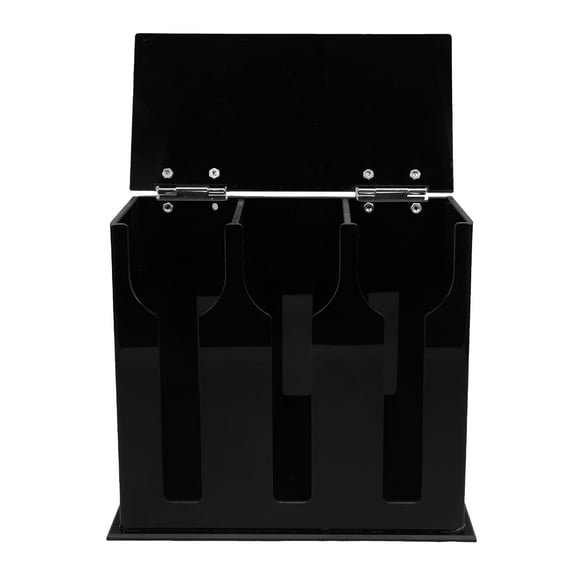 WESIEVYA Reusable Acrylic Spoon Stand with Multi-Compartment Cutlery Organizer Black