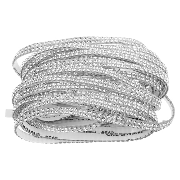 WESIEVYA Rhinestone Car Interior and Exterior Decal White Bling Strip Tape for Dashboard Pillar
