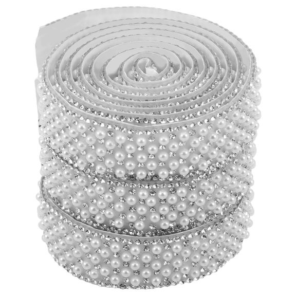 WESIEVYA Rhinestone Ribbon Trim Self-Adhesive Decorative Embellishment for Wedding Dress Sewing and Craft Projects