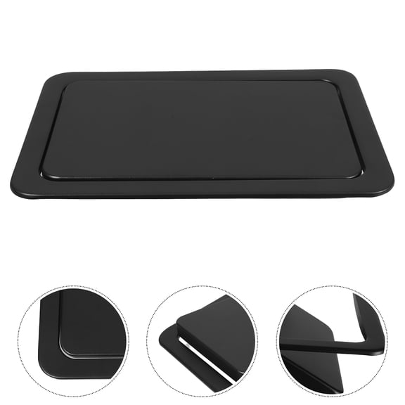 WESIEVYA Sleek Black Stainless Steel Recessed Trash Can Cover for Kitchen and Bathroom Use