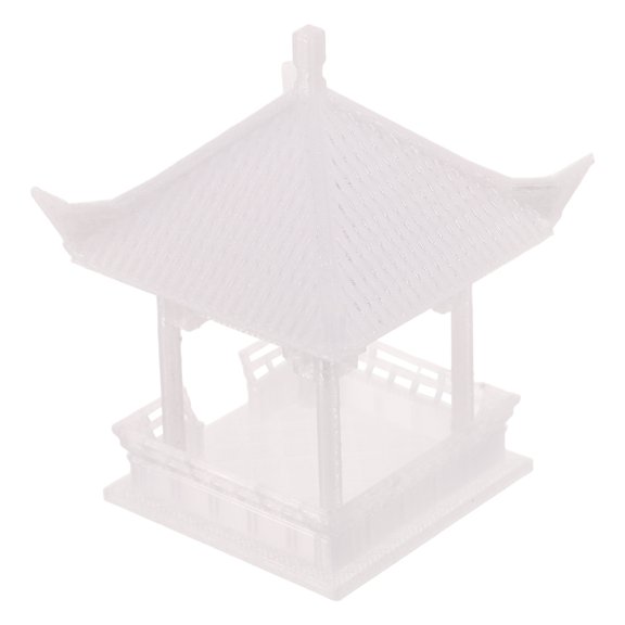 WESIEVYA Small Asian Pavilion Statue Transparent Durable Material for Bonsai Garden and Micro Landscape