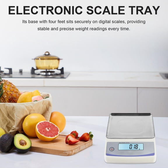 WESIEVYA Premium Stainless Steel Scale Tray for Electronic Weighing with Stable Feet