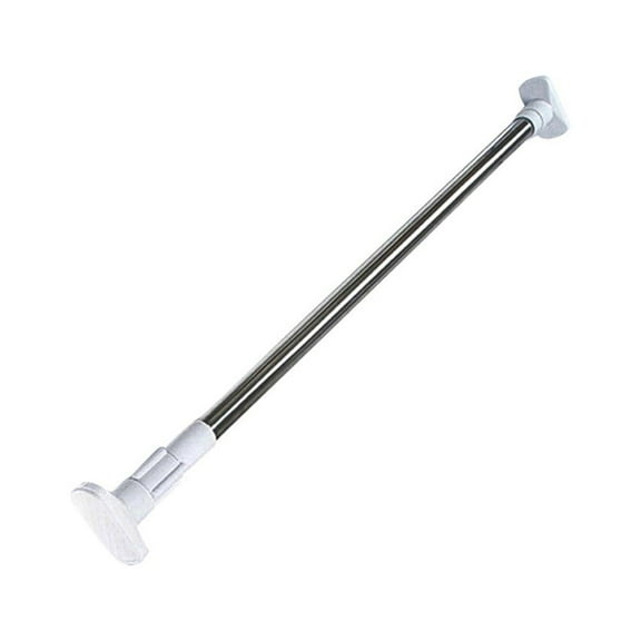 WESIEVYA Tension Rod Metal Shower Curtain Pole with Simple Locking System in White