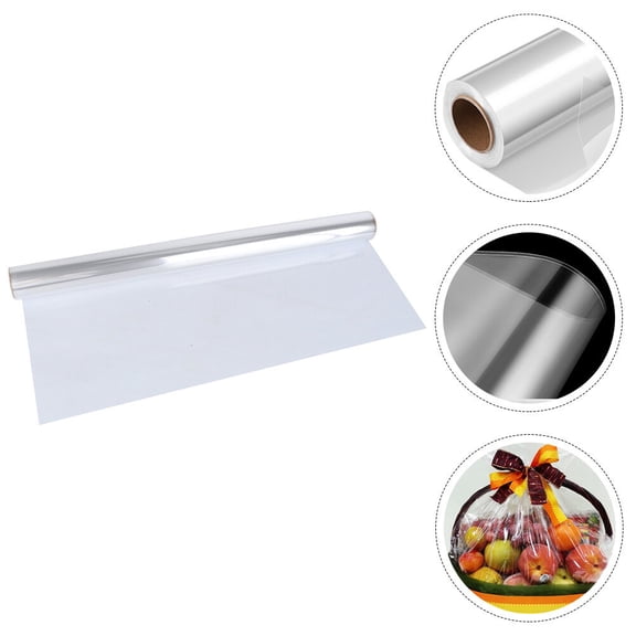 WESIEVYA Transparent Flower Wrapping Material Cellophane Wrap Roll for Bouquets and Decorative Packing