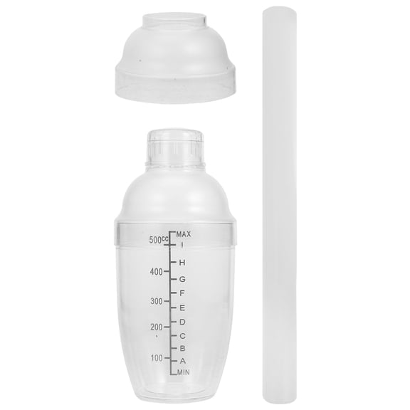 WESIEVYA Transparent Plastic Cocktail Shaker Kit for Home Use Stylish 500ml Drink Mixer and Lemon Tea Maker
