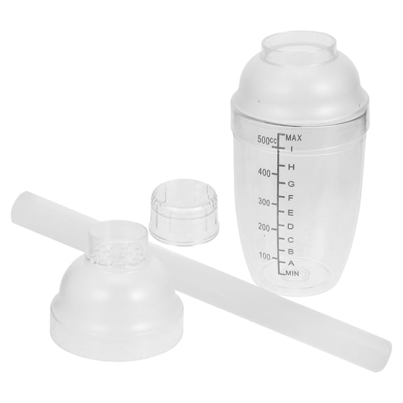WESIEVYA Transparent Plastic Cocktail Shaker Kit for Home Use Stylish 500ml Drink Mixer and Lemon Tea Maker