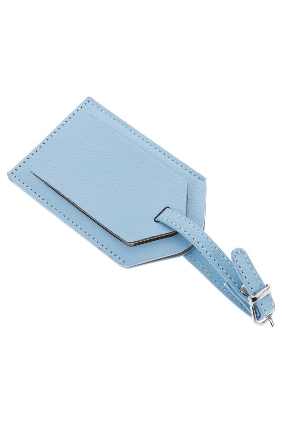 Travel Luggage Tag Waterproof PU Material with Privacy Id Card Slot in Sky Blue