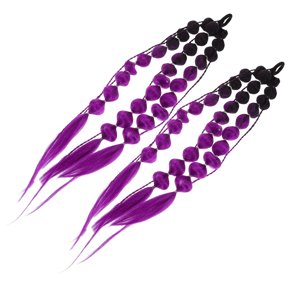 WESIEVYA Vibrant Gradient Bubble Braided Ponytail Extension for Girls and Women's with Long Length High Temperature Fiber