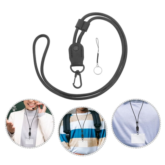 WESIEVYA Visitor Badge Lanyards Classic Style Black 1Pack for Office Workers Giving