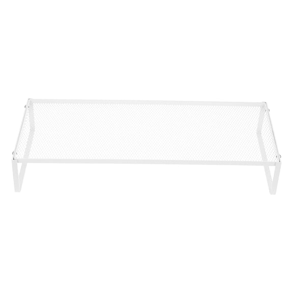 WESIEVYA White Table Monitor Riser Stable Laptop Stand with Storage for Home Desk Organization