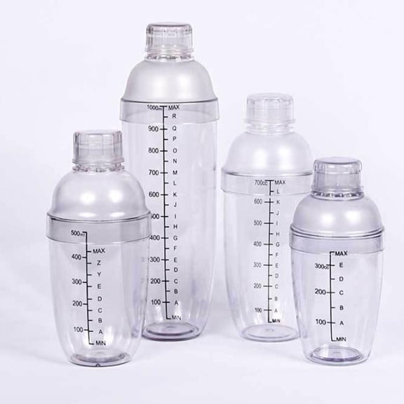 WESIEVYA White Hand Shake Cocktail Shaker Mixer Cup with Scale and Temperature Resistance