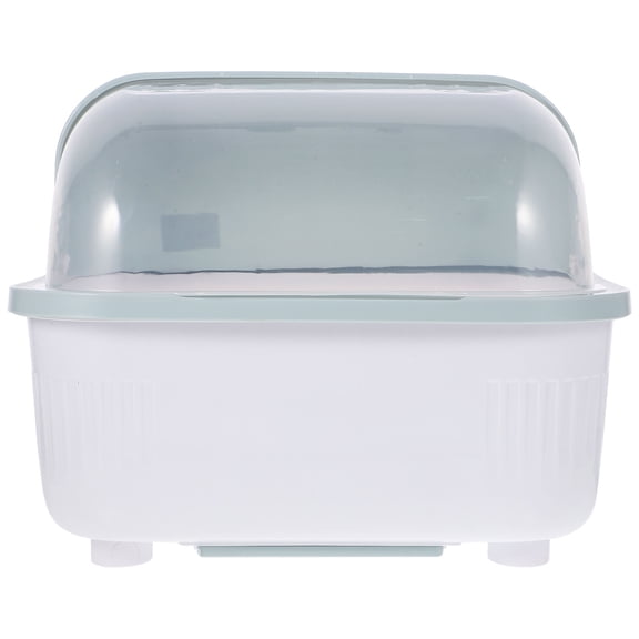 WESIEVYA White PP Kitchen Dish Storage Box with Lid for Home Use Convenient Flip Design Spacious Interior Easy to Clean