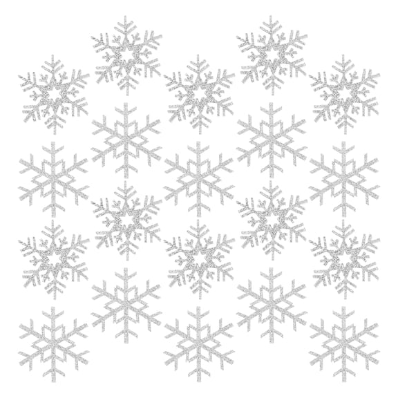 WESIEVYA Winter Themed Plated Silver Snowflakes Patches, Cloth Sew on Appliques for Clothes, Easy to Use, 20Pcs