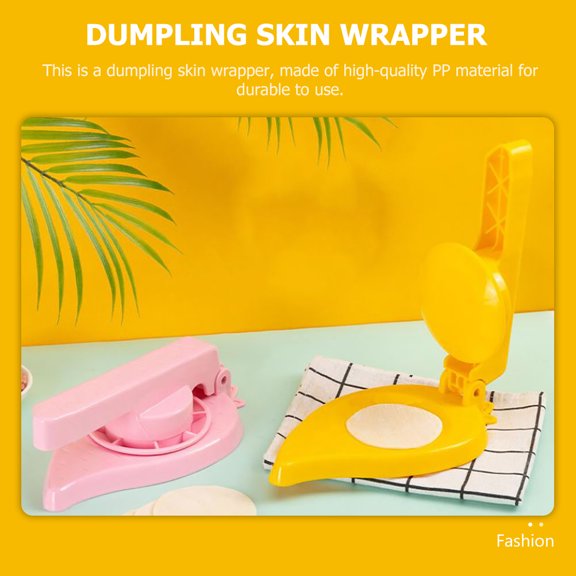 WESIEVYA Yellow Plastic Dumpling Wrapper Maker Mold for Wonton and Dough Pressing At Home