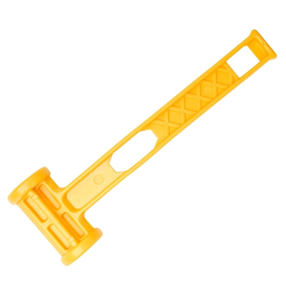 WESIEVYA Yellow Plastic Tent Peg Hammer Lightweight Mallet for Outdoor Camping with Easy Puller Hook and Handle Notches