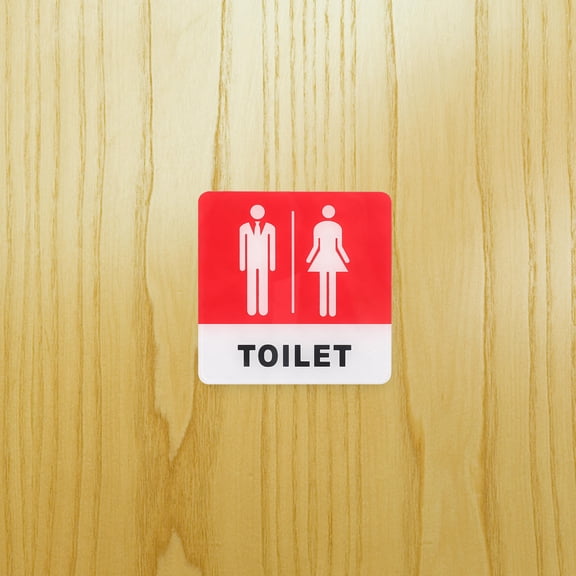 WESIEVYA modern restroom sign Red Acrylic 1Set Square for Bathroom Indicator and Restaurant Use