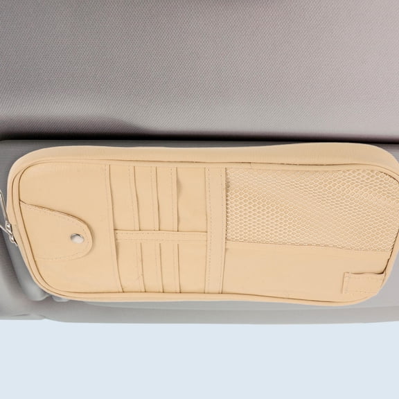 WESIEVYA registration and insurance card holder Car Sun Visor Organizer PU 1Pcs for Car Interior Back to School