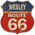 thumbnail image 1 of WESLEY Route 66 Sign Shield Metal Gift Man Cave Red 211110005364, 1 of 1