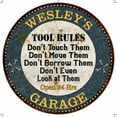 thumbnail image 1 of WESLEY'S Garage Rules 14" Round Metal Sign Garage Wall Decor 100140015362, 1 of 1