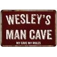 thumbnail image 1 of WESLEY'S Man Cave Red Grunge Sign 12 x 18 Matt Finish Metal Sign 112180003361, 1 of 1