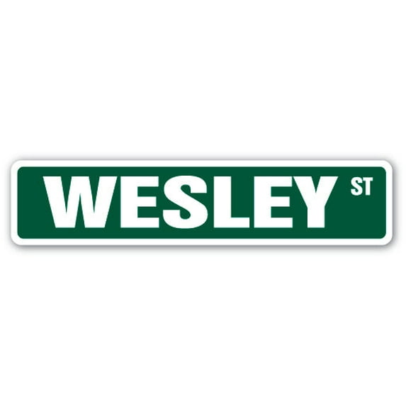 WESLEY Street Sign Childrens Name Room Sign | Indoor/Outdoor | 30" Wide