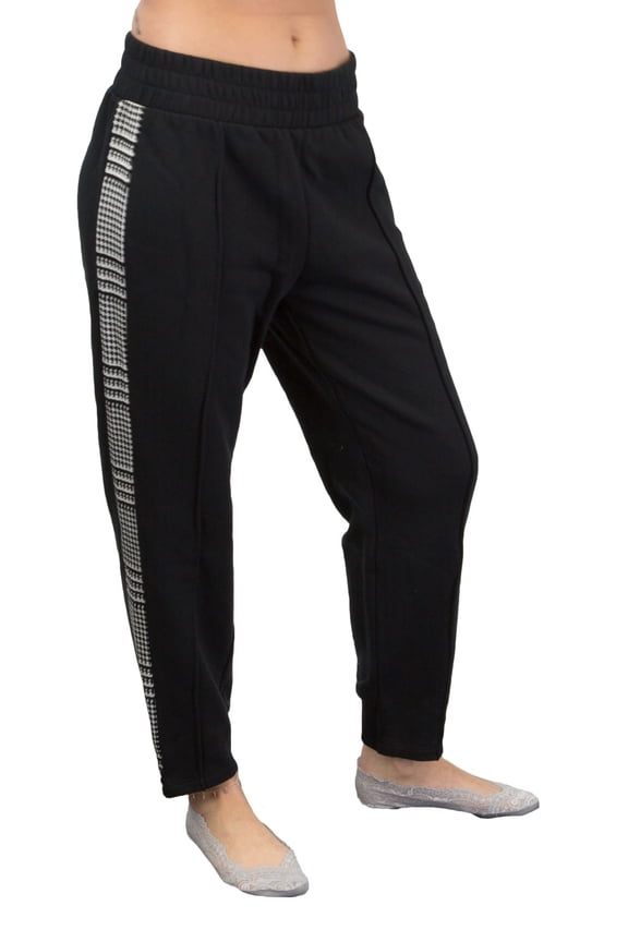 WESLEY X BANDIER Women's Clinton Tailore Sweatpants, Black, Small