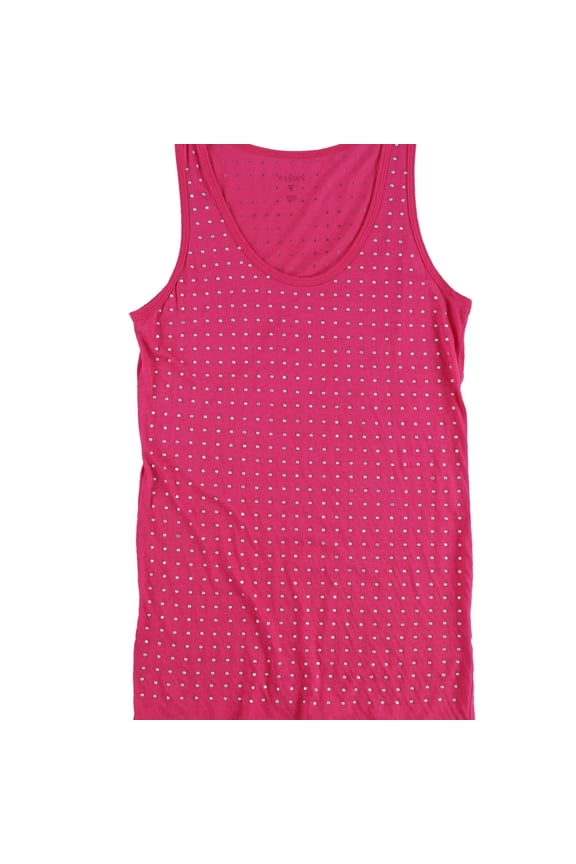 Womens Beaded Tank Top, Pink, Large