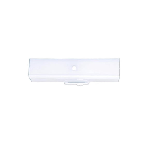 Two-Light Interior Wall Fixture with Ground Convenience Outlet, White Finish Base with White Ceramic Glass