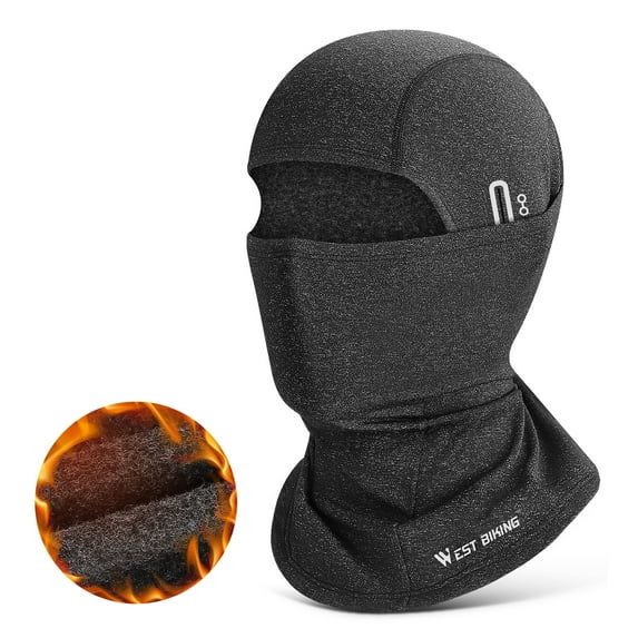 WEST BIKING Balaclava Mask for Men, Winter Warm Stretchy Hooded Ski Cap, Gray