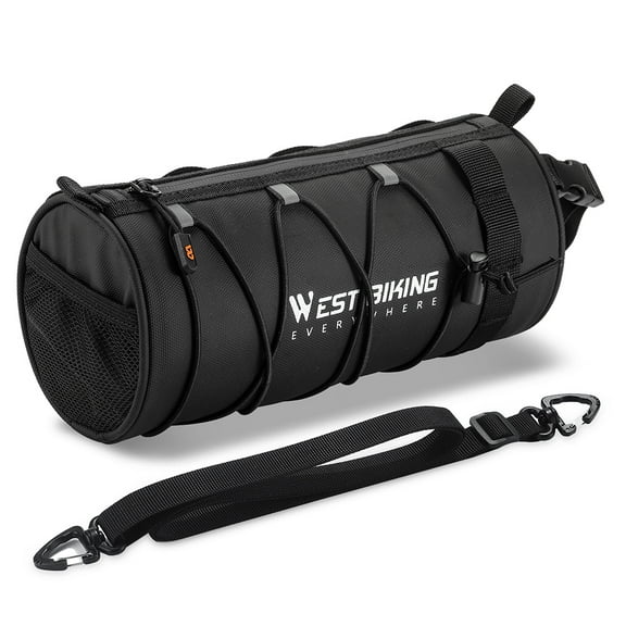 WEST BIKING Bike Bag 2L Handlebar Bag Waterproof Reflective Bag For Cycling Travel (Black)