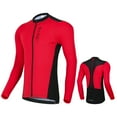 thumbnail image 1 of WEST BIKING Men's Cycling Jersey Quick Dry Long Sleeves Zipper Bike Shirt, Red, 1 of 10