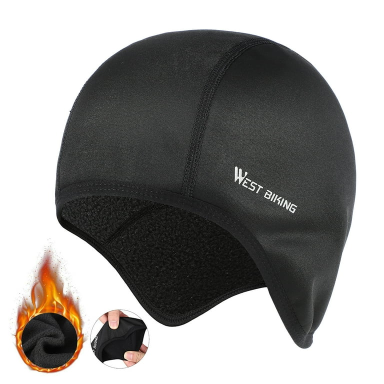 WEST BIKING Skull Caps for Men Thermal Velvet Liner Running Hat