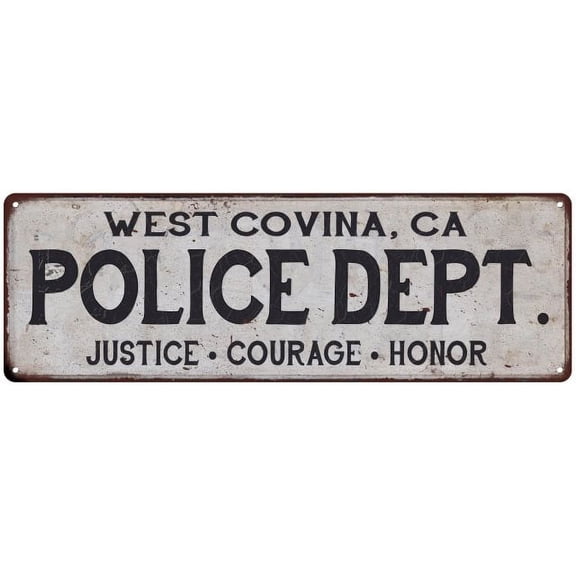 WEST COVINA, CA POLICE DEPT. Home Decor Metal Sign Gift 8x24 108240012260