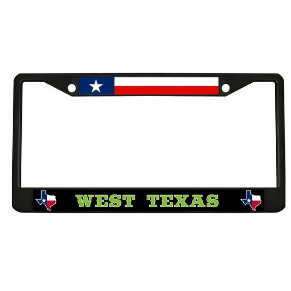 WEST Texas Texas Style Heavy Duty Metal License Plate Frame Personalised/Car Accessories Car Tag Holder Cover (Bla/Lime gre)