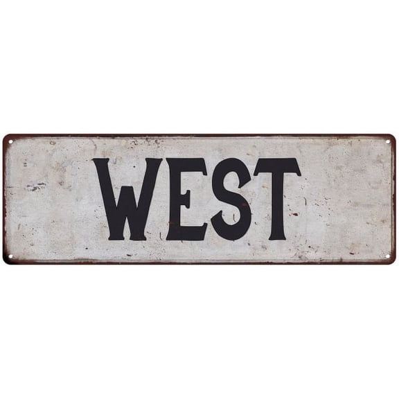 WEST Vintage Look Rustic Chic Metal Sign 8x24 108240036031