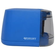 WESTCOTT Ipoint Duo Pencil Sharpener, Blue,  New, Heavy Duty, Dual-Powered Battery and Electric