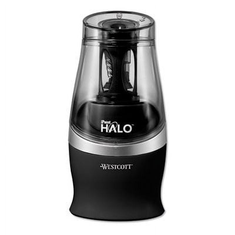 WESTCOTT iPoint Halo Electric Pencil Sharpeners, Black/Silver