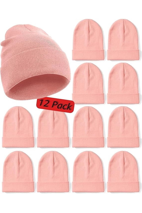 12 Pack Beanies for Men and Women - Unisex Knitted Warm Solid Color Multi-Packs