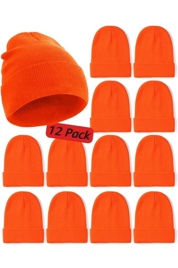 12 Pack Beanies for Men and Women - Unisex Knitted Warm Solid Color Multi-Packs